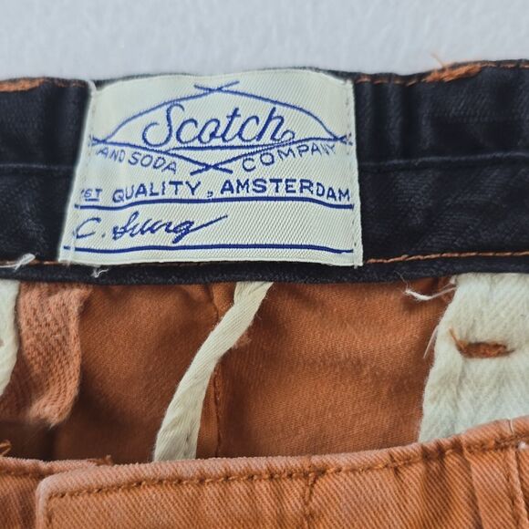 Scotch & Soda‎ Men's Warren Cotton Blend Chino Pants Orange Size 30 X 32 - Picture 4 of 9